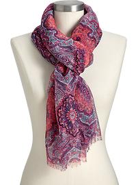 Women's Paisley Gauze Scarves