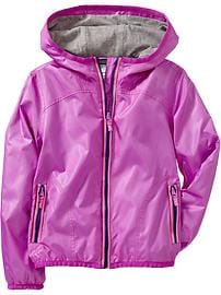 Girls Hooded Jersey-Lined Windbreakers