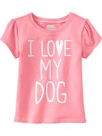 "I &hearts; My Dog" Tees for Baby