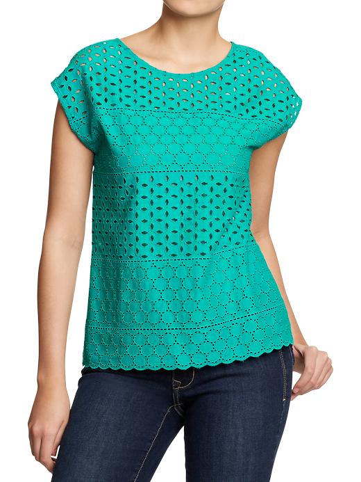 View large product image 1 of 1. Women's Eyelet Tops