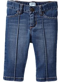 Embroidered-Pocket Denim Capris for Baby