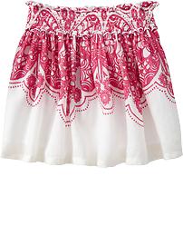 Girls Smocked-Floral Skirts