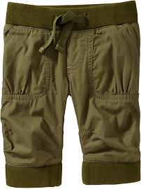 Jersey-Trim Drawstring Capris for Baby