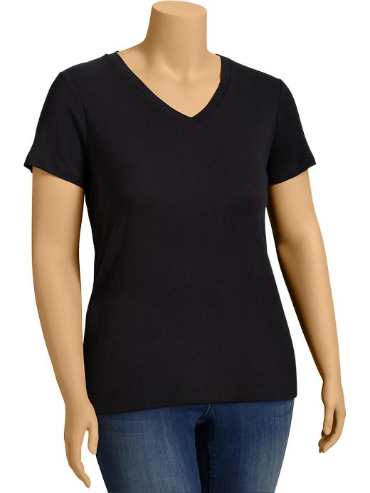 View large product image 1 of 1. V-Neck Fitted Plus-Size Tee