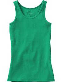 Girls Solid Rib-Knit Tanks
