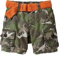 Belted Camo Cargo Shorts for Baby