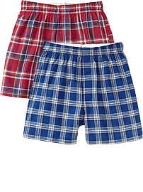 Boys Plaid Boxer 2-Packs