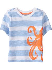 Striped Octopus Tees for Baby
