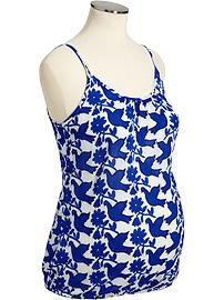 Maternity Bird-Print Gauze Tanks