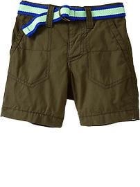 Belted Poplin Shorts for Baby