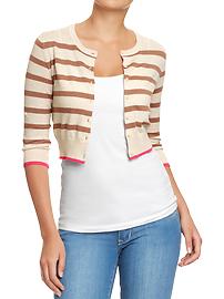 Women's Cropped Rib-Knit Cardis