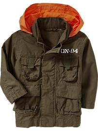 Military-Style Hooded Jackets for Baby