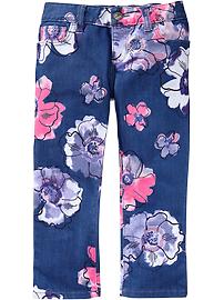 Girls Floral Super-Skinny Denim Capris