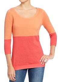 Women's Color-Blocked Lightweight Sweaters