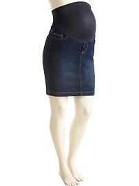 Maternity Smooth-Panel Denim Skirts (16")