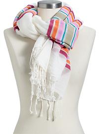 Women's Color-Blocked Fringe Scarves