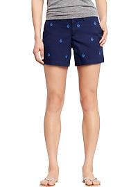 Women's Everyday Printed-Khaki Shorts (5")