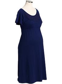 Maternity Eyelet-Yoke Jersey Dresses