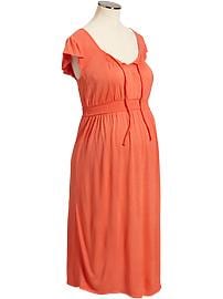 Maternity Smocked Flutter-Sleeve Dresses