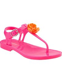 Girls Neon-Flower Sandals