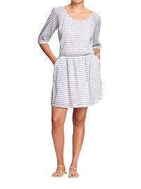 Women's Elbow-Sleeved Gauze Dresses