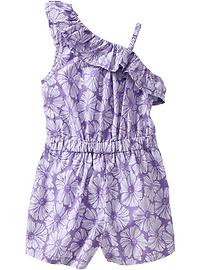 Printed One-Shoulder Rompers for Baby