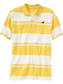 Men's Striped Slub-Knit Polos