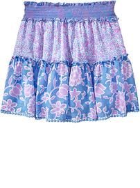 Girls Smocked Floral Skirts