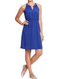 Women's Split-Neck Sleeveless Dresses