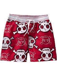 Skull-Print Swim Trunks for Baby