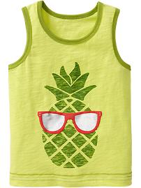 Pineapple-Graphic Tanks for Baby