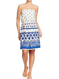 Women's Paisley Print Tube Dresses