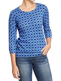 Women's Printed Lightweight-Crew Sweaters