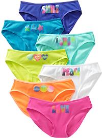 Girls Printed Bikini Underwear 7-Packs