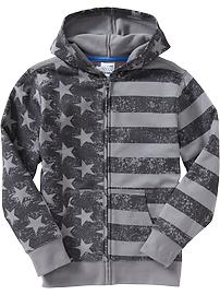 Boys Flag-Print Fleece Hoodies