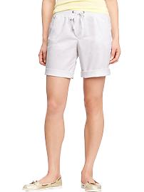 Women's Twill-Drawstring Bermudas (10")