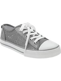 Girls Glitter-Canvas Sneakers