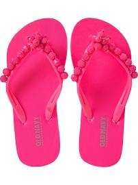 Girls Beaded Flip-Flops