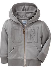 Zip-Front Logo Hoodies for Baby