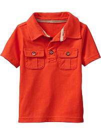 Double-Pocket Jersey Polos for Baby