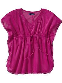Girls Crochet-Lace-Trim Tunics