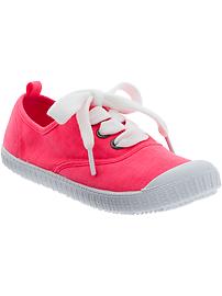 Girls Lace-Up Jersey Sneakers