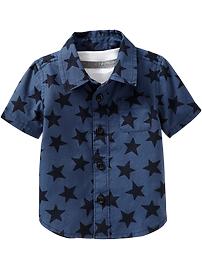 Star-Print Poplin Shirts for Baby