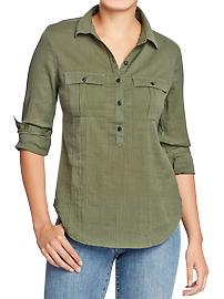 Women's Pocket-Gauze Blouses