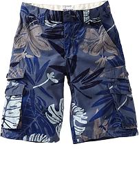 Boys Patterned Double Pocket Cargo Shorts