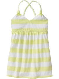 Girls Braided Cross-Strap Tanks