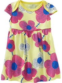 Printed Flutter-Sleeve Jersey Dresses for Baby
