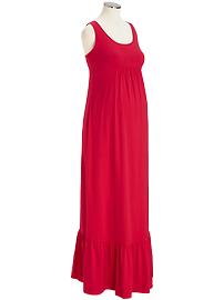 Maternity Tiered-Racerback Maxi Dresses