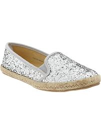 Girls Glitter Espadrille Flats
