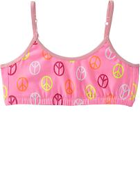 Girls Peace-Sign Print Cami Bras